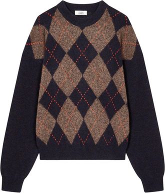 TOMBOY argyle intarsia knit sweater - Blue