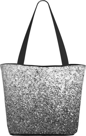 AOOEDM Silver Sequins Pattern Ladies Shopping Bag 13x11x7in.The Perfect ValentineS Day Gift.It Is The Best ValentineS Day Gift For Mom, Daughter, Wife,Etc