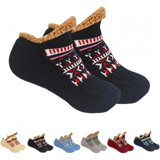 Generic Winter Wool Warmth Socks,Unisex Thicker Cold Fuzzy Non-Slip Floors,All-Day Comfort Fluffy Soft Cold-Proof Socks (black, L, Adult, Women, Small, Alpha,