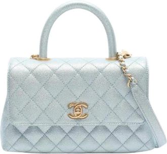 Chanel Borsa Pre-owned Coco Handle in Caviar - - Pre-owned - Donna - Blu - ONE SIZE