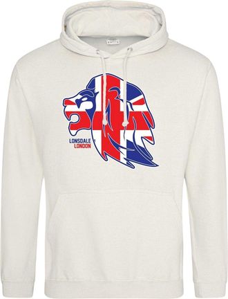 Lonsdale Heren-hoodie met het originele logo (Wit)