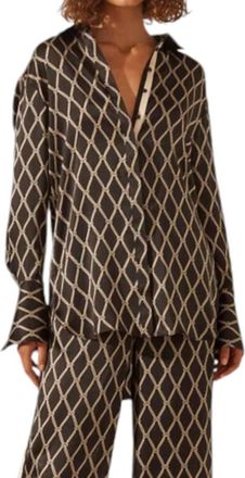 Shona Joy Silk Contrast Relaxed Shirt In Corde