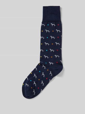 Paul Smith Socken mit Stukturmuster Modell HANK in Marine, Gr&ouml;&szlig;e 40-46