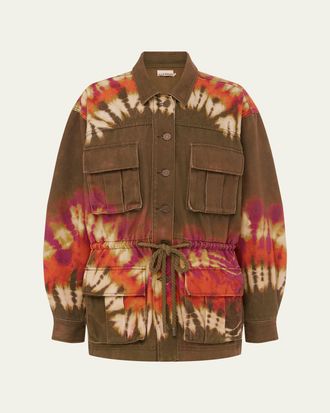 Alemais Marilyn Tie-Dye Denim Utility Jacket