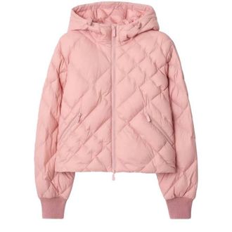 Burberry Check-stitch Nylon Delley Puffer Jacket, Size Medium