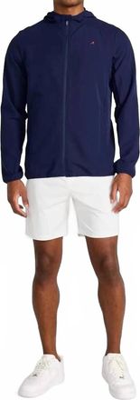 Redvanly Dewitt Solid-Toned Jacket In Midnight Navy