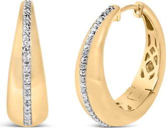 House of Brilliance Gold Vermeil Diamond Accent Bold Hoop Earring