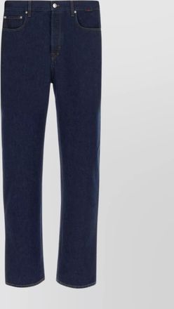 Gucci denim jeans with belt loops and contrast stitching