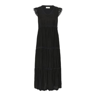 Cream Maxi Jurk - Dames - Maxi kleedjes - Zwart - XL - Kleedjes