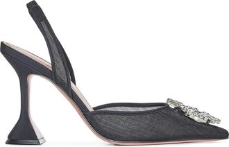 Amina Muaddi Pumps, female, Black, 4 1/2 UK, Black Mesh Starburst Pumps