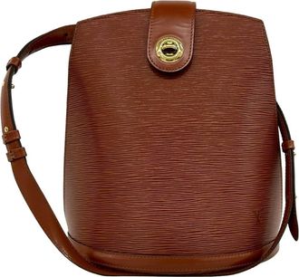 Louis Vuitton Brown Leather Shoulder Bag Tote Bag (Pre-Owned)