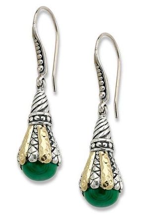 Samuel B. Sterling Silver & 18K Gold Drop Earrings in Green at Nordstrom Rack