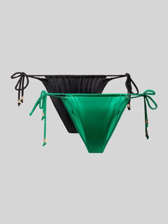 Dorina Bikinihose mit seitlicher Schn&uuml;rung im 2er-Pack Modell AMNESIA in Gruen, Gr&ouml;&szlig;e XL