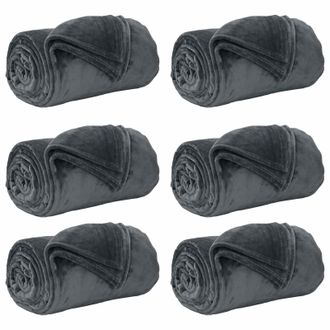 vidaXL Mantitas De Sof&aacute; 6 Pcs Gris Oscuro 130 X 150 Cm Lana Vidaxl