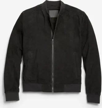 Cole Haan Mens Zip Up Suede Jacket - Black Size Medium