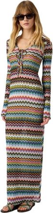 Missoni Long Cover-up In Lam&eacute; Viscose With Pixel-effect Zigzag Pattern in Black & Multicoloured at Nordstrom, Size 40 It