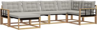 vidaXL Conjunto De Sof&aacute;s De Exterior 6 Uds. Blanco Y Gris Claro Vidaxl