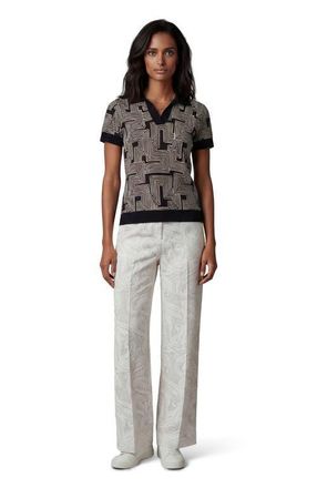 Lords of Harlech Crochet Paisley Womens Wool Wide-leg Pant in Crochet Paisley Ivory at Nordstrom, Size 14