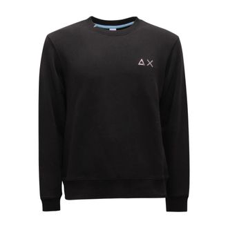 Sun 68 Sweatshirts, male, Black, Size: S F44103 11 Round Cotton Sweatshirt