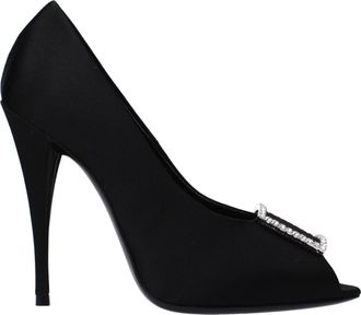 Saint Laurent Escote Franky Mujer Sat&eacute;n Negro