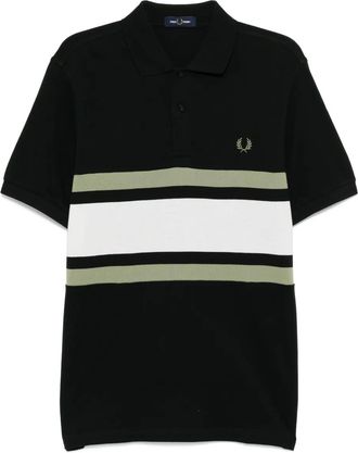 Fred Perry Polo con design a inserti - Verde
