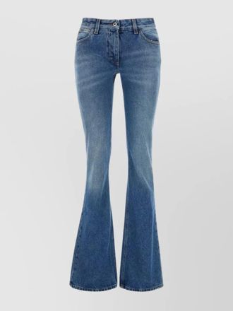 Off-white denim slim flared jeans
