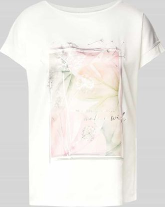 Christian Berg T-Shirt aus Viskose-Mix mit Rundhalsausschnitt in Offwhite, Größe 46