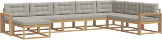 vidaXL Conjunto De Sof&aacute;s De Exterior 8 Uds. Blanco Y Gris Claro Vidaxl