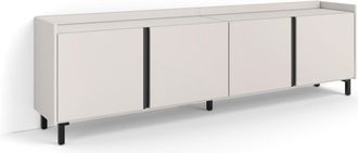 Skraut Home Skraut Home - Mueble Tv, Televisi&oacute;n, Muebles De Sal&oacute;n, Almacenaje, 207x35x61cm, Para Tv Hasta 80, Dise&ntilde;o Industrial, Estilo Moderno, Beige