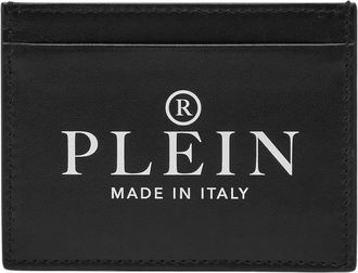 Philipp Plein Credit Cards Holder Iconic Plein - Heren - Portefeuilles - Zwart - ONE Size - Leer - Accessoires