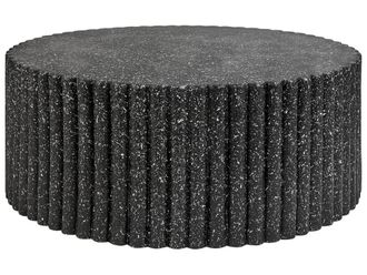 Beliani Mesa de centro 106 cm 106 cm efecto terrazo negro