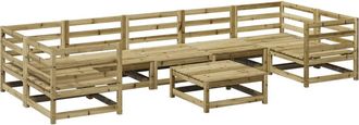 vidaXL Juego De Sof&aacute;s De Jard&iacute;n 8 Pzas Madera De Pino Impregnada Vidaxl