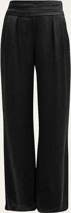 Ramy Brook Joss Satin Wide-Leg Trousers