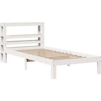 vidaXL Vidaxl - Estructura De Cama Con Cabecero Sin Colch&oacute;n Blanco 90x200 Cm