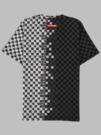 Sprayground Checkered Sketch Cotton T-Shirt - Multicolor