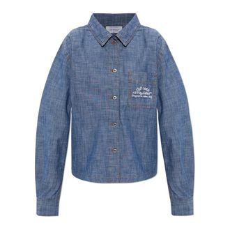 Off-white Denim Shirts, female, Blue, Size: 2XS Chambray Denim Shirt