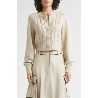 Toccin Rita Cable Knit Cardigan in Palo Santo at Nordstrom, Size Xx-Small