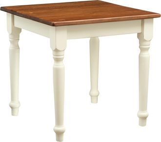 Biscottini International Biscottini - Mesa Fixo De Estilo Country De Madera Maciza De Tilo Armaz&oacute;n Blanco Envejecido Acabado Con Efecto Nogal