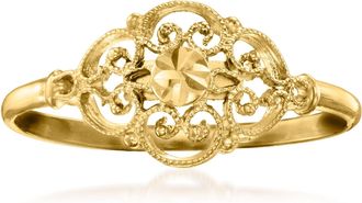 Ross-Simons Italian 14kt Yellow Gold Milgrain Ring
