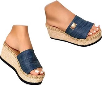 Generic Wedge Sandals for Women,2026 New Womens Orthopedic Wedge Sandals,Multicolor Platform Espadrille Sandal,Woven High Heels Open Toe Espadrilles Wedges Bo