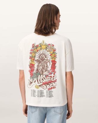 AllSaints Cotton Roque Short Sleeve Oversized Crew Neck T-Shirt, Size: XXL