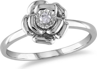 Delmar Diamond Flower Ring - 0.05 ctw in Rose at Nordstrom Rack, Size 4.5