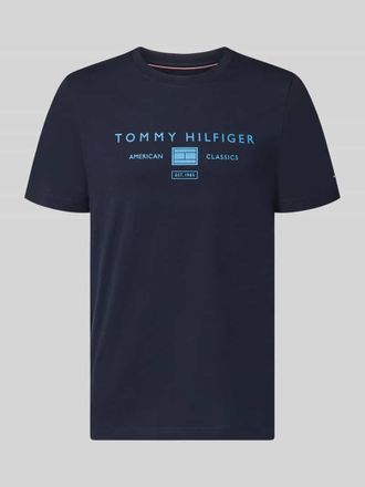 Tommy Hilfiger Regular Fit T-Shirt aus reiner Baumwolle in Marine, Gr&ouml;&szlig;e XXL