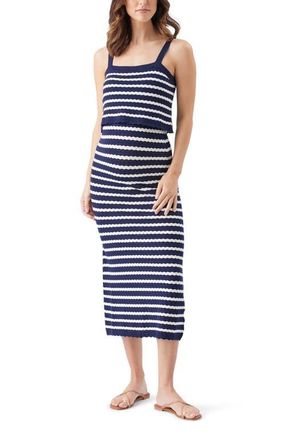 Ripe Pointelle Knit Nursing Dress in Navy /White at Nordstrom, Size X-Small Au