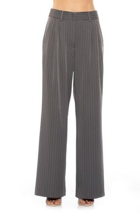 Alexia Admor Elodie Pants in Grey Stripe at Nordstrom Rack, Size 10
