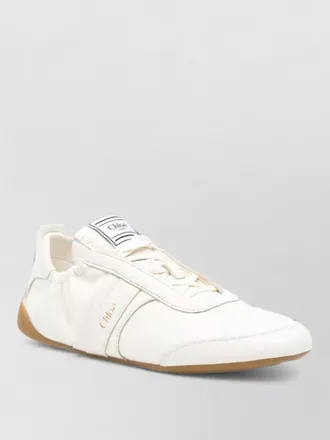 Chlo&eacute; silk nylon sneakers elasticated panels round toe