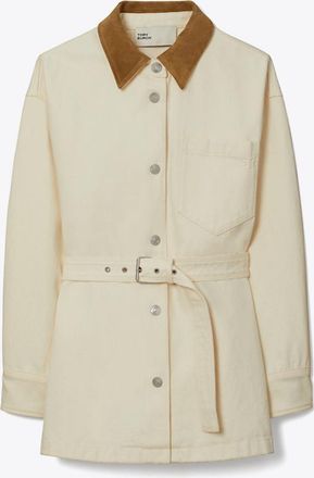 Tory Burch Womens Button Down Denim Jacket, size 14