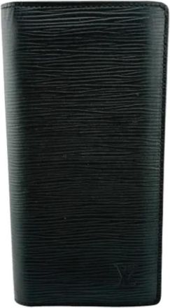 Louis Vuitton Vintage, unisex, Zwart, ONE Size, Leer, Pre-owned Vintage Portemonnee