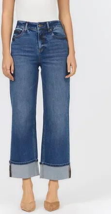 Dear John Denim Holly High Waist Cuffed Straight Leg Jeans in French Street at Nordstrom, Size 24