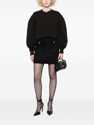 Elisabetta Franchi Wool Knit Skirt - Black